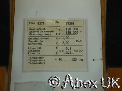 Kistler (Kiag Swiss) 9371 Force Sensor (Load Cell)