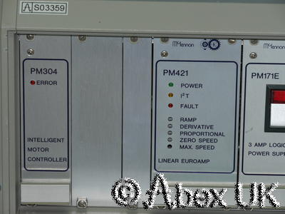 Mclennan PM Servo Motor System PM304 Controller, PM421 Amplifier, PM171E PSU
