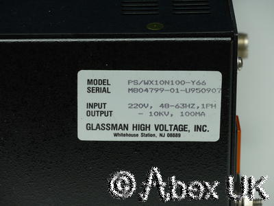 Glassman WX10N100-Y66 Power Supply 0-10kV 0-100mA 1kW High Voltage Applied Materials