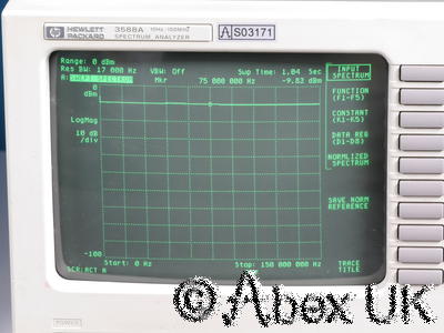 HP (Agilent) 3588A 150MHz Spectrum Analyser FFT Option 001,003 High Stab