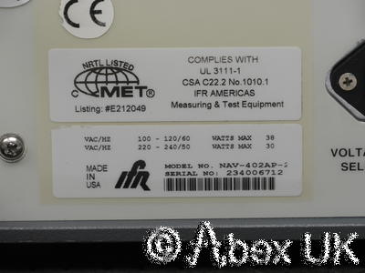IFR (Marconi, Aeroflex) NAV-402AP-2 Navigation Test Set, MINT