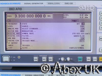Rohde & Schwarz SMIQ03B-B60 3.3GHz Vector Signal Generator ARB AWG B1 B11 B12 +