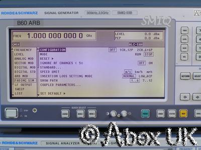 Rohde & Schwarz SMIQ03B-B60 3.3GHz Vector Signal Generator ARB AWG B1 B11 B12 +