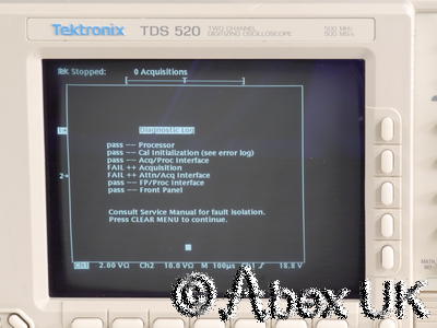 Tektronix TDS520 Digital Oscilloscope 500MHz 500ms 2-Channels FAULTY