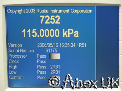 Ruska 7252I Pressure Controller / Calibrator 